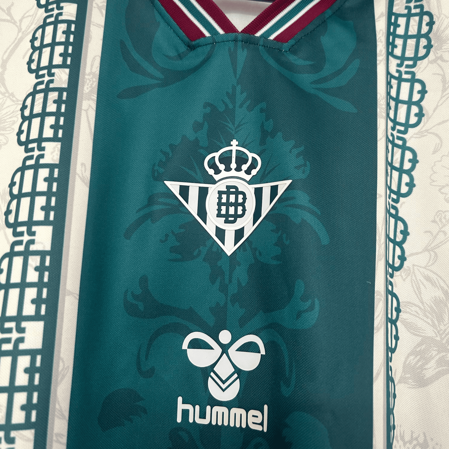 Real Betis heritage kit by ELVN, featuring green and white striped jersey with club crest and authentic team details.