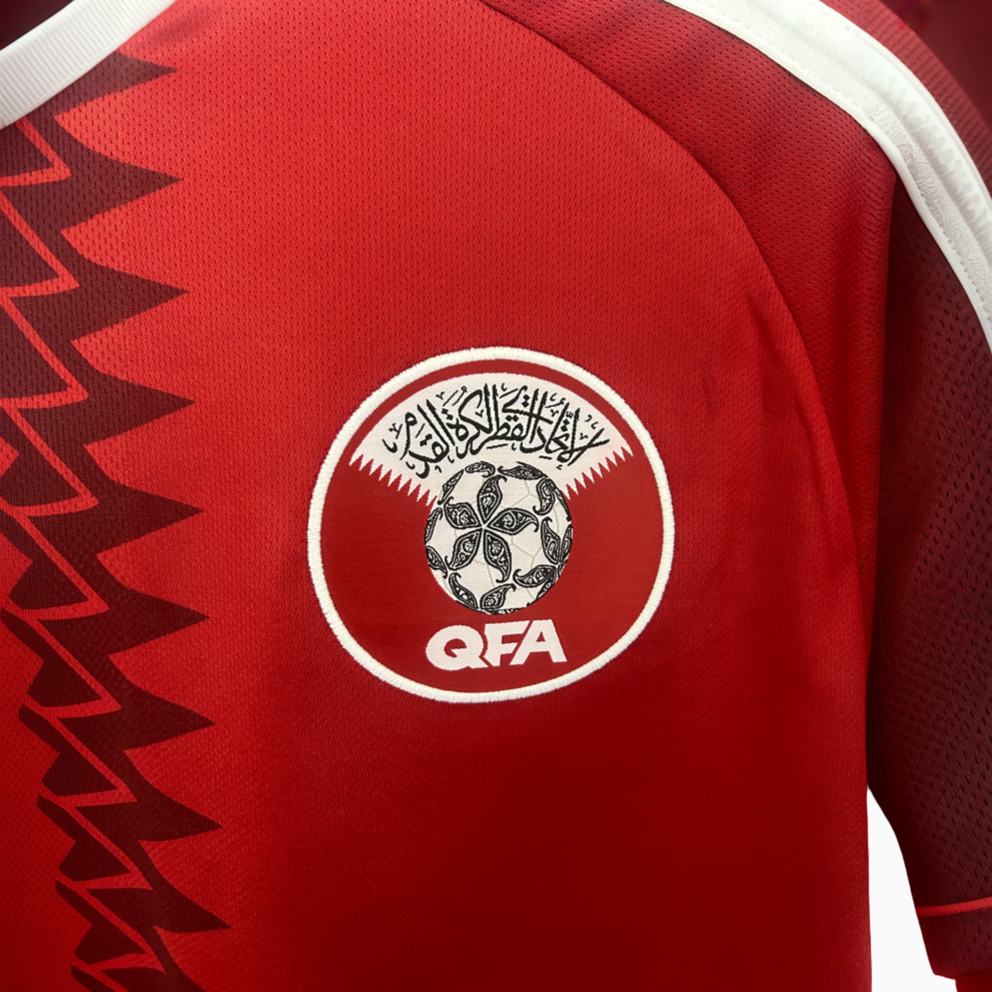 QATAR home kit 2026 by ELVN, featuring team jersey design with Qatar national team logo and team colors on fabric.