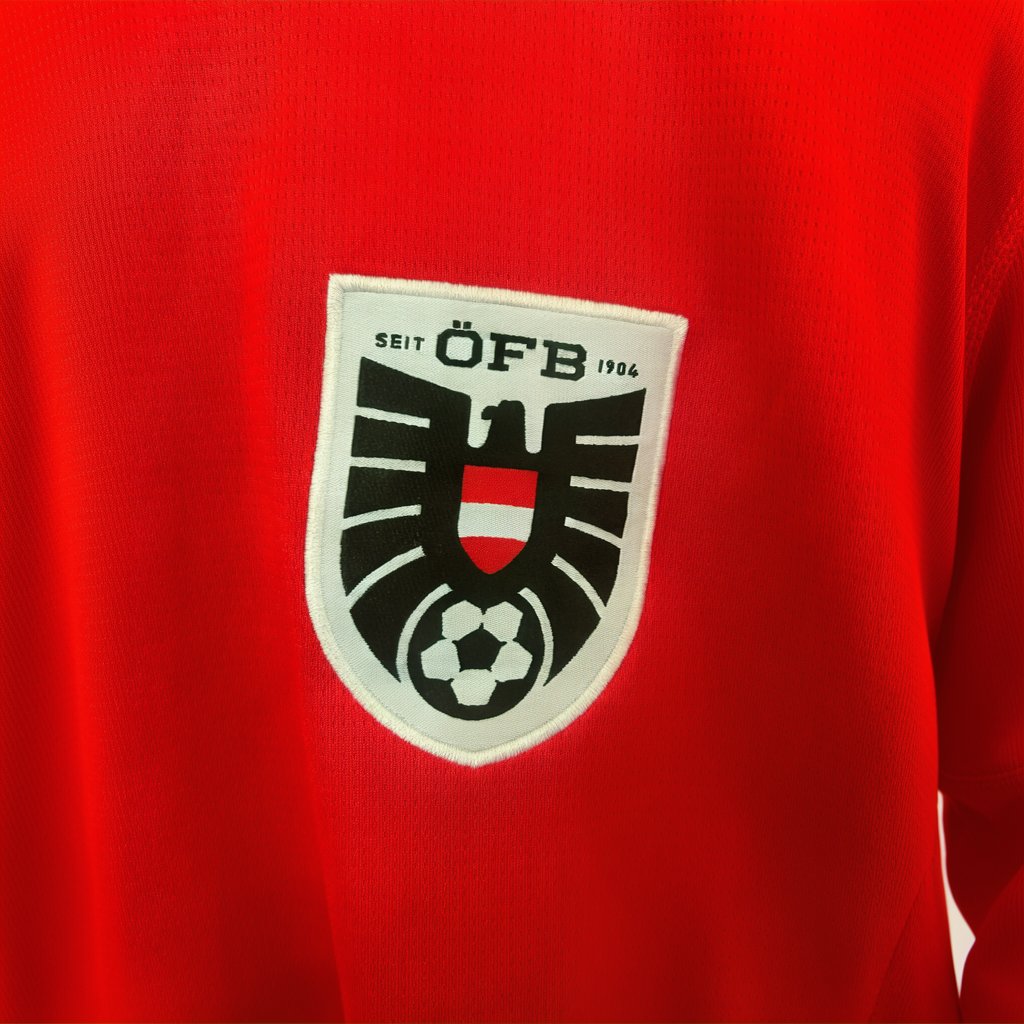 Austria home kit 2026 soccer jersey by ELVN, featuring national team colors and design details on a white background.