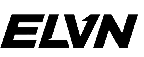 Black 'ELVN' logo on a white background
