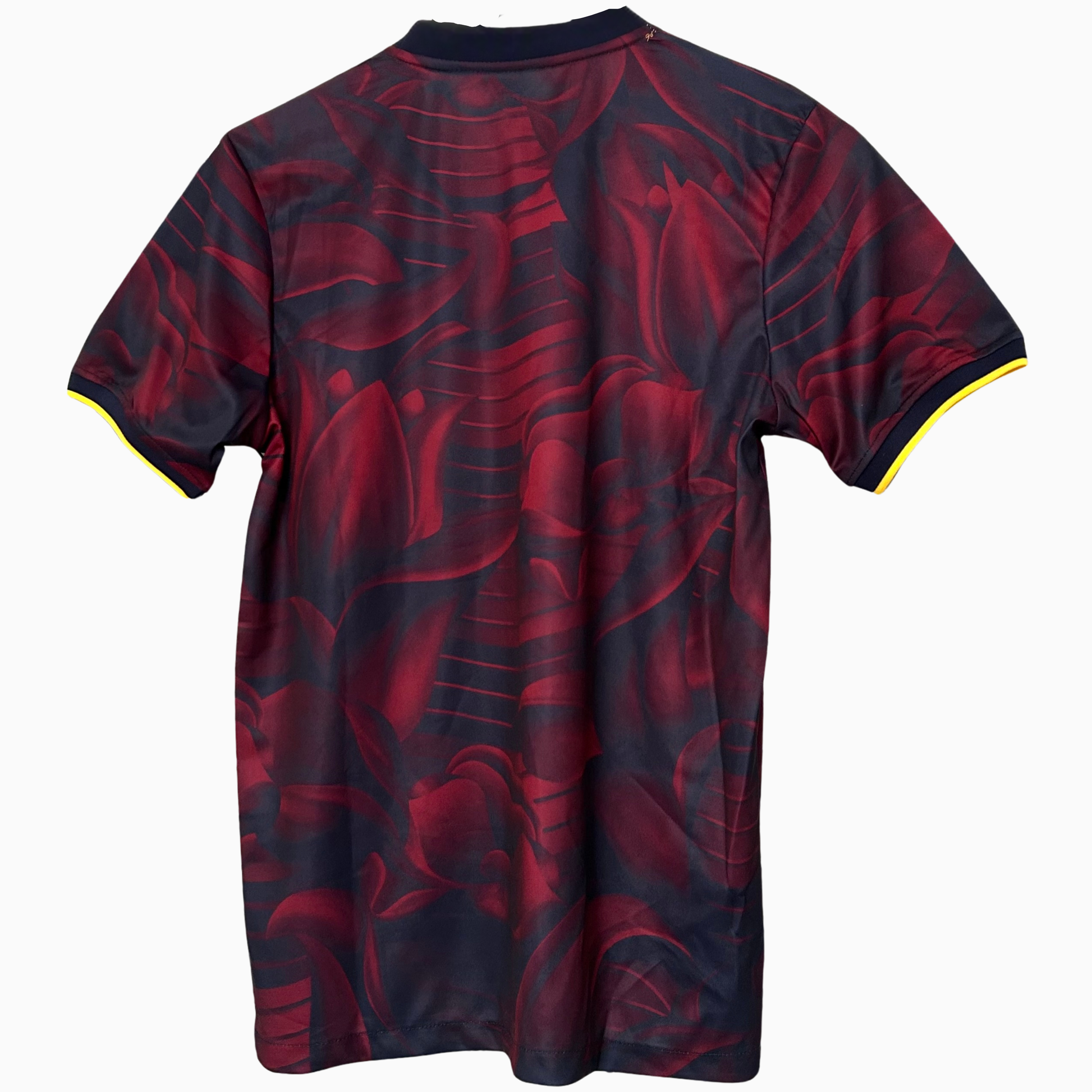 ELVN FC Barcelona floral kit featuring team jersey with floral pattern, vibrant colors, and team logo design.