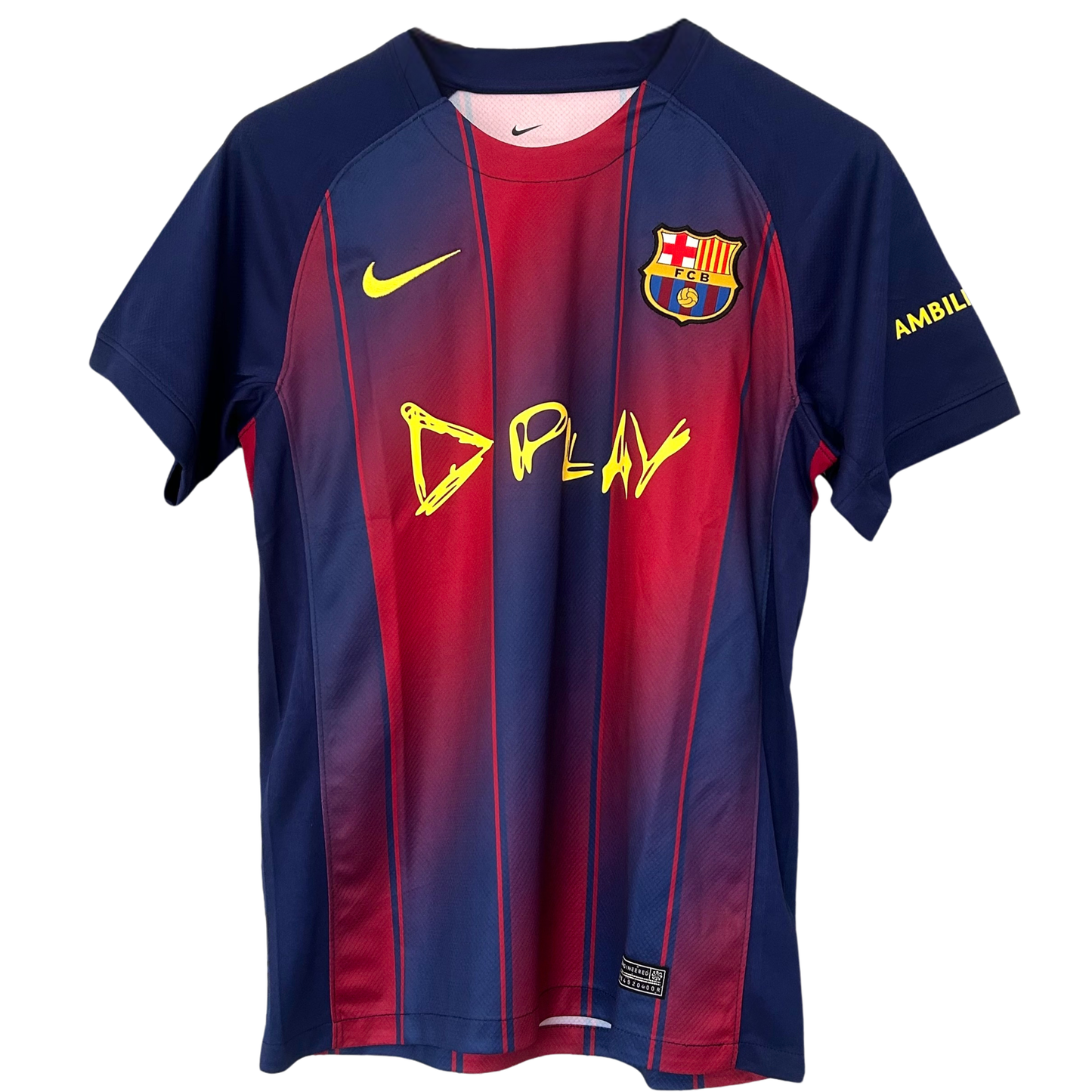 FC Barcelona x Ed Sheeran kit by ELVN featuring team logo and Ed Sheeran graphic on the football jersey.