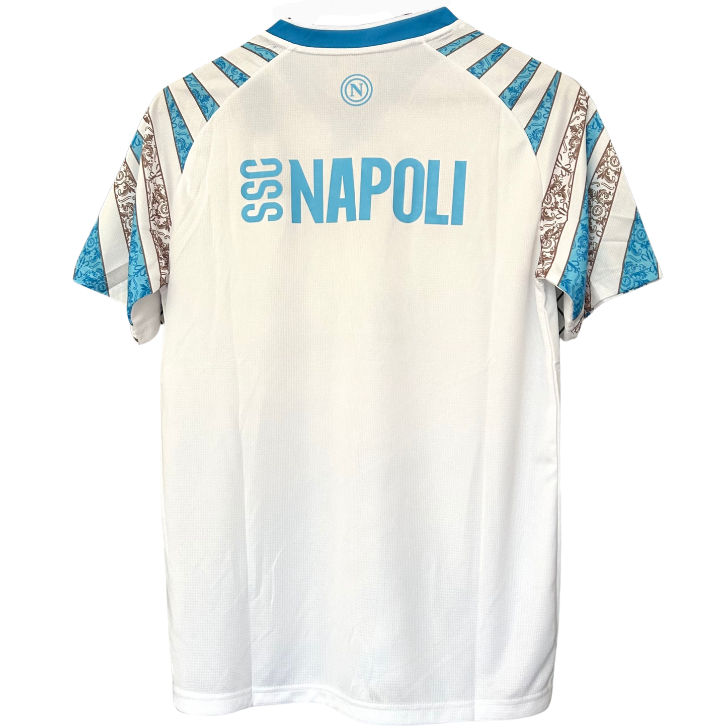 ELVN SSC Napoli EA7 pre-match kit featuring a navy jersey with team logo and matching shorts, designed for comfort and style.