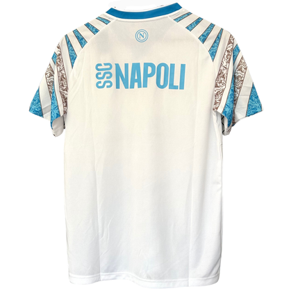 ELVN SSC Napoli EA7 pre-match kit featuring a navy jersey with team logo and matching shorts, designed for comfort and style.
