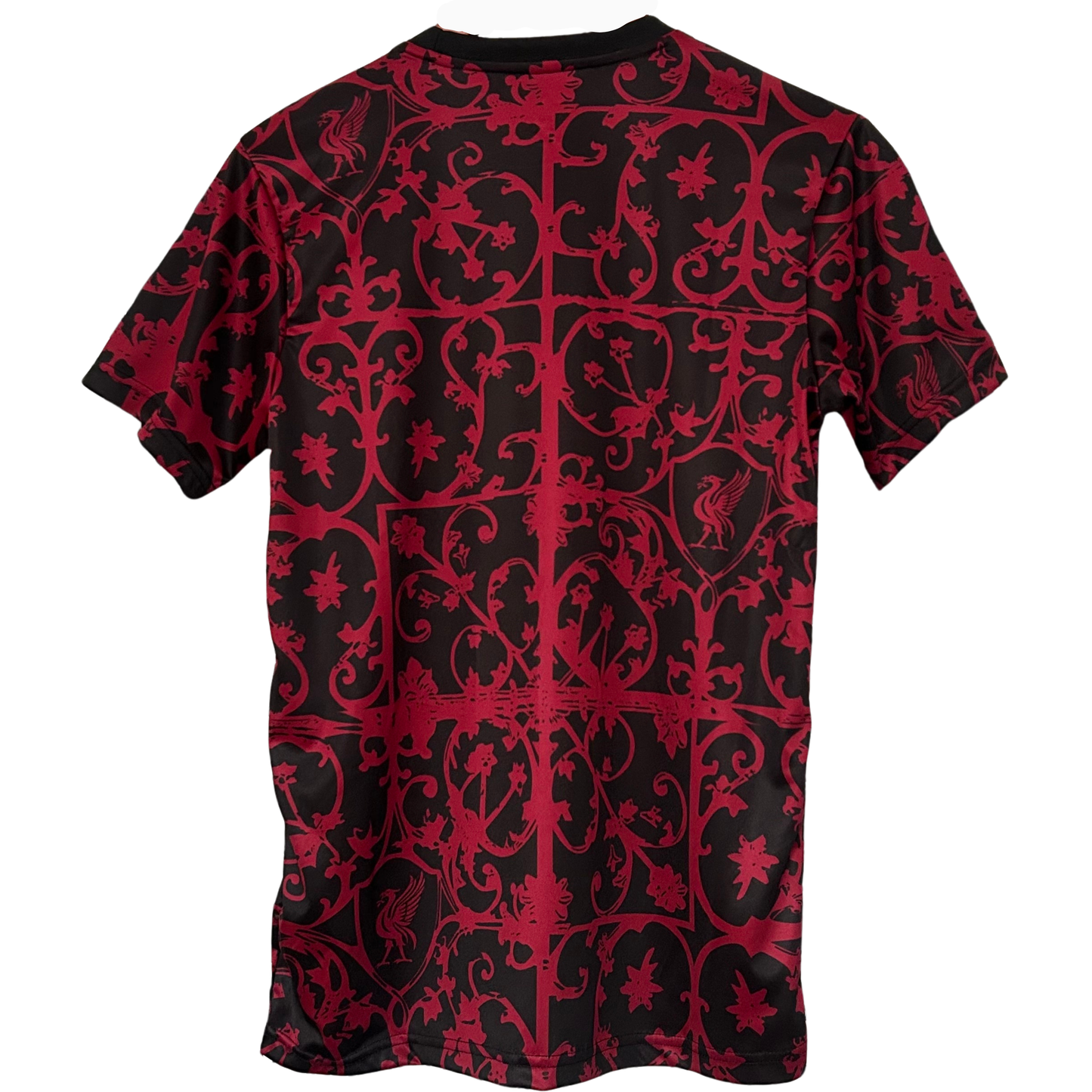 Liverpool pre-match kit 2025/26 by ELVN, featuring team jersey with Liverpool crest and matching shorts on a plain background.