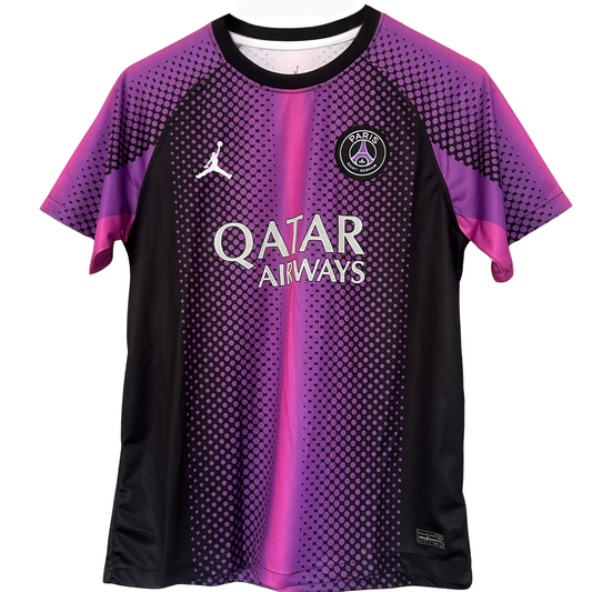 ELVN PSG x Jordan pre-match kit featuring a team jersey, shorts, and matching sportswear for soccer fans.