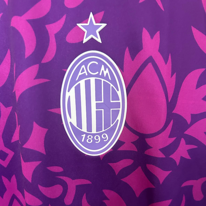 Purple AC Milan concept football kit by ELVN, featuring team logo and design details on the jersey.