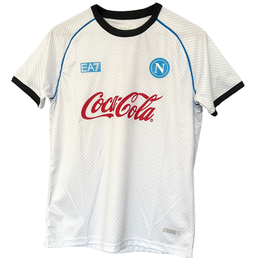 ELVN SSC Napoli training kit 2025/26 featuring team logo, blue jersey, shorts, and training accessories on a white background.