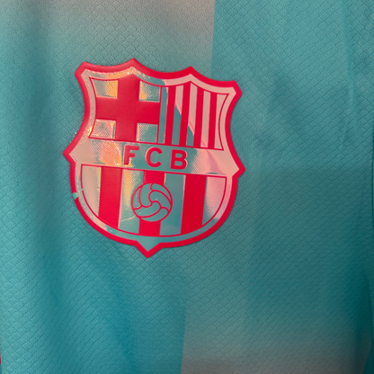 FC Barcelona pastel kit by ELVN featuring team colors and logo on assorted pastel-colored cloths or accessories.