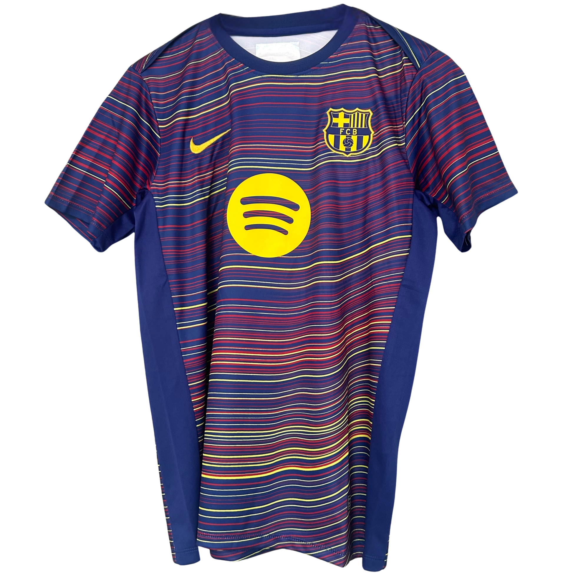 FC Barcelona Academy Pro Kit by ELVN, featuring a blue and red jersey with team logo and matching shorts, displayed on a mannequin.