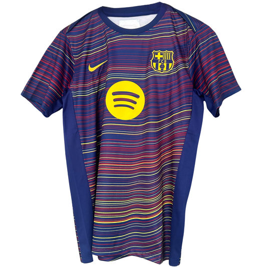 FC Barcelona Academy Pro Kit by ELVN, featuring a blue and red jersey with team logo and matching shorts, displayed on a mannequin.