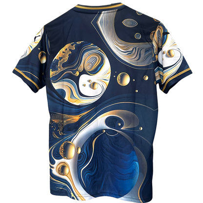 Manchester City Galaxy kit by ELVN featuring blue and white jersey with galaxy-inspired design and team logo.