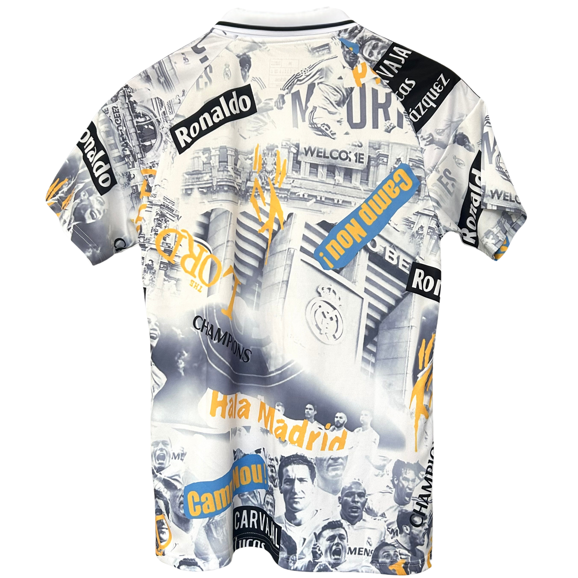 ELVN Real Madrid graffiti kit with spray paints and stencils for customizing fan or sports-themed artwork.