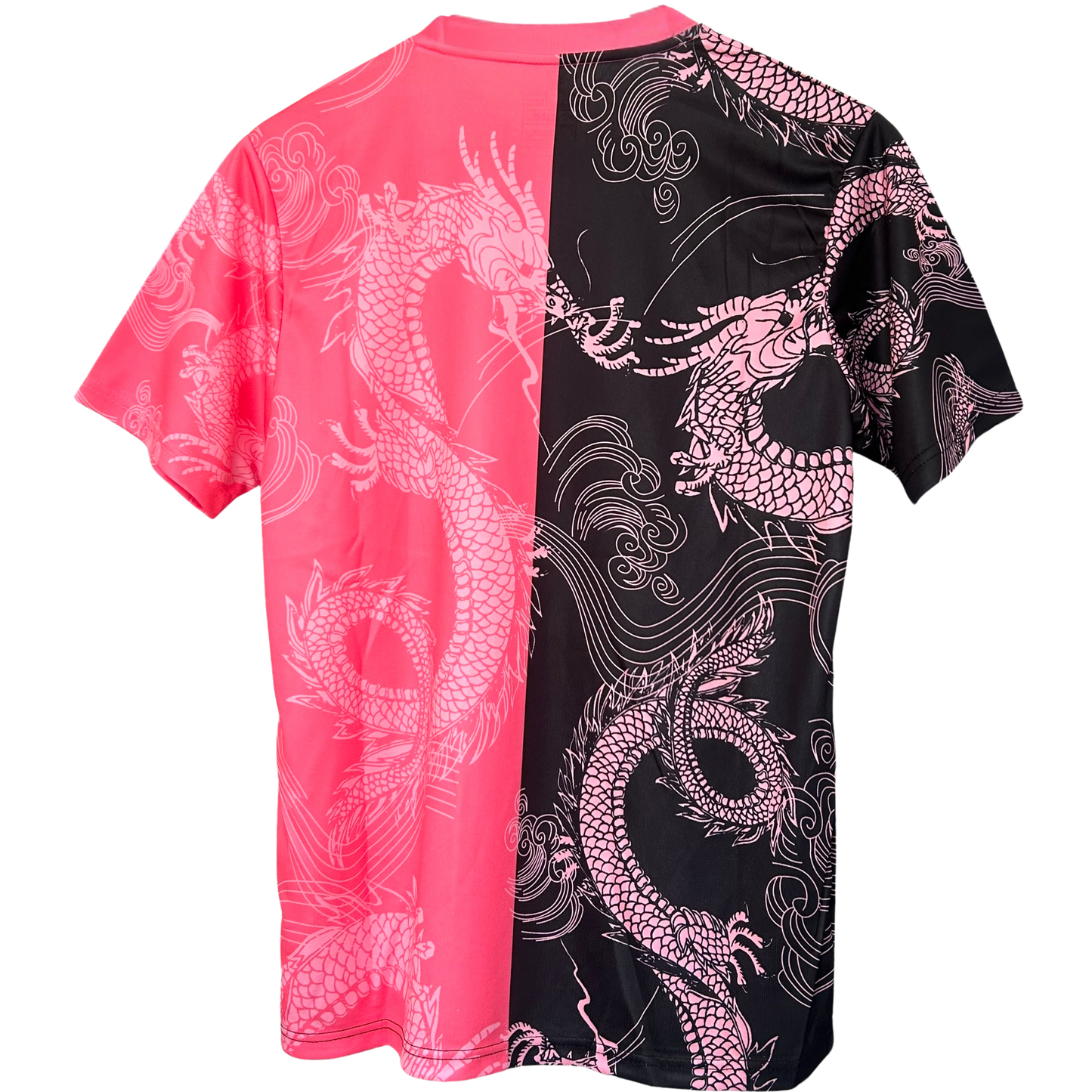 ELVN Real Madrid Dragon Rose Noir kit featuring a black jersey with red accents and team logo design.
