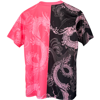 ELVN Real Madrid Dragon Rose Noir kit featuring a black jersey with red accents and team logo design.