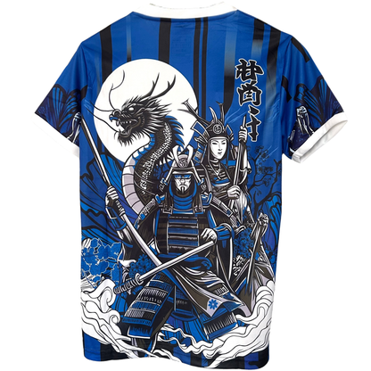 ELVN Japan Samurai Kit featuring traditional samurai armor, helmet, and accessories on display.
