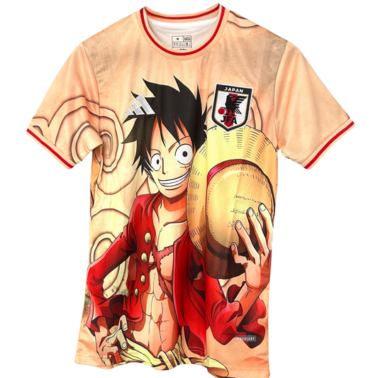 ELVN Japan One Piece Luffy cosplay kit featuring a red jacket, straw hat, and accessories inspired by the popular anime character.