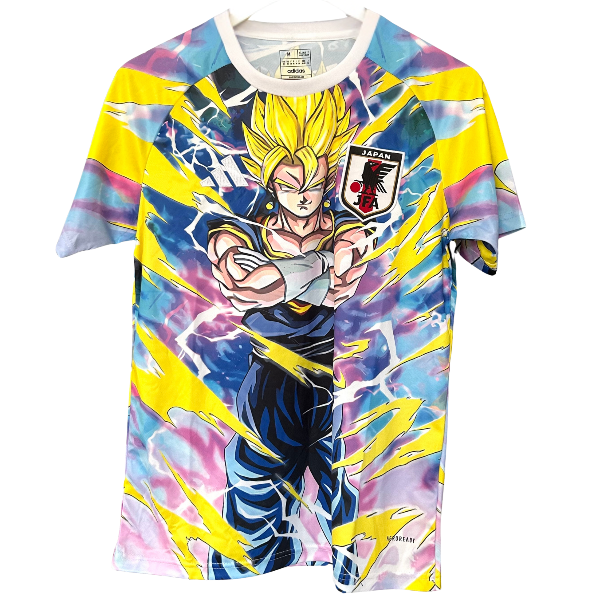 ELVN Japan Super Saiyan Kit featuring vibrant yellow hair and costume accessories inspired by anime's iconic Super Saiyan character.