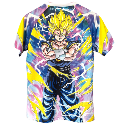 ELVN Japan Super Saiyan Kit featuring vibrant yellow and blue costume with spiky hair accessory, inspired by anime character.