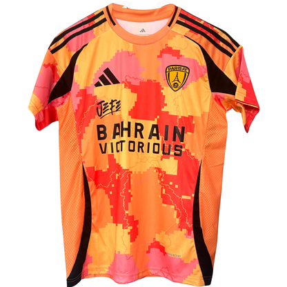 Paris FC third kit 2025/26 by ELVN, featuring the team's dark jersey with red and white accents and club crest.