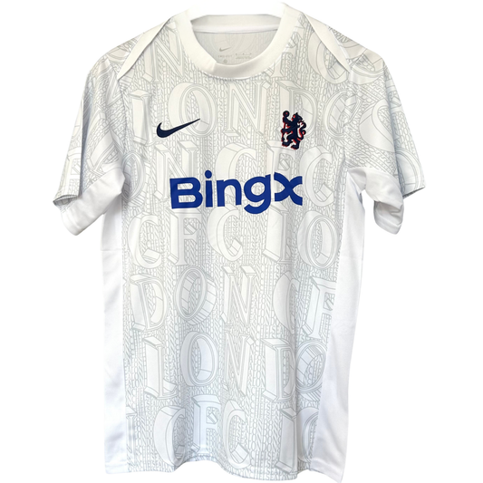 ELVN Chelsea Academy Pro Pre-Match Kit 2025/26 featuring team jersey, shorts, and matching accessories on display.