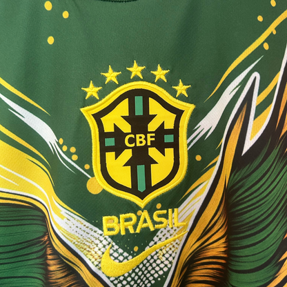 ELVN Brazil Eagle kit featuring a vibrant green and yellow football jersey with Brazil eagle logo and team insignia.