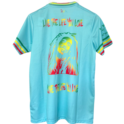 ELVN AJAX X Bob Marley Amsterdam kit featuring branded apparel and accessories with vibrant colors and iconic reggae artwork.