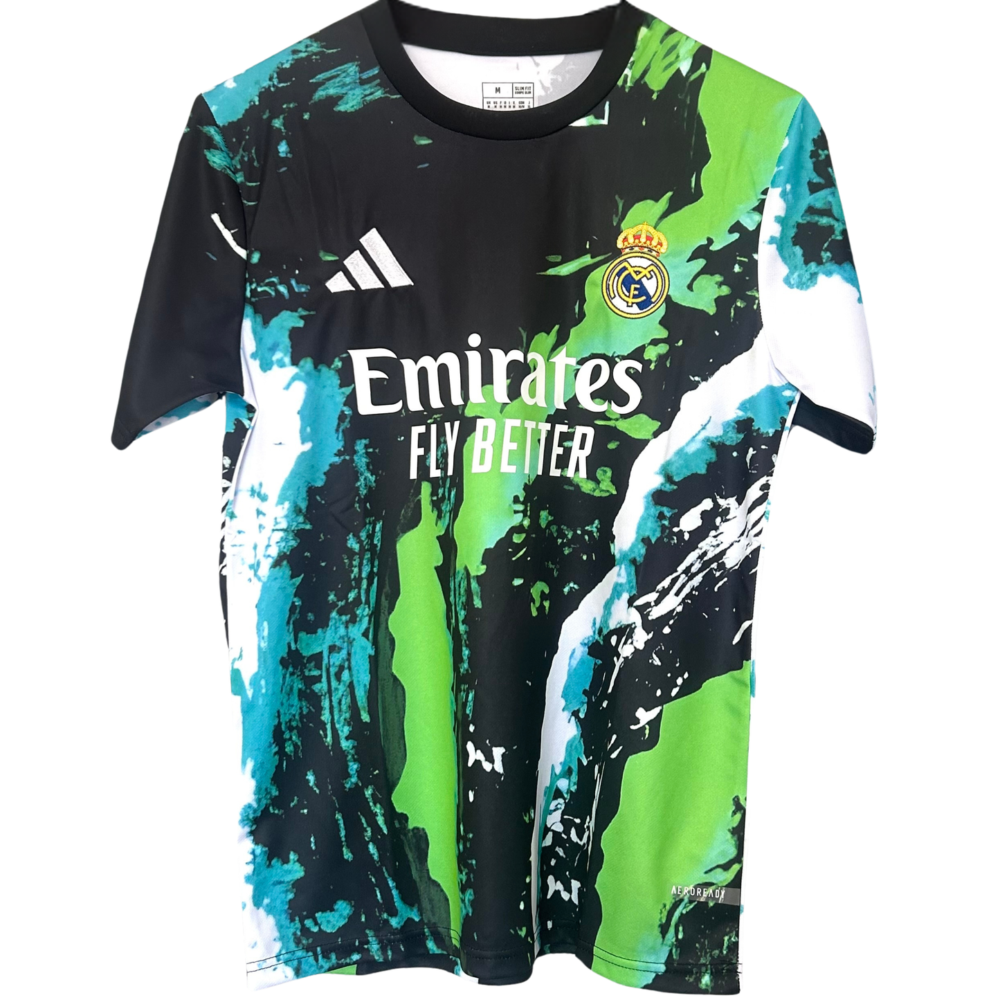 ELVN Real Madrid energy kit with logo and vibrant design, ideal for sports and active wear enthusiasts.