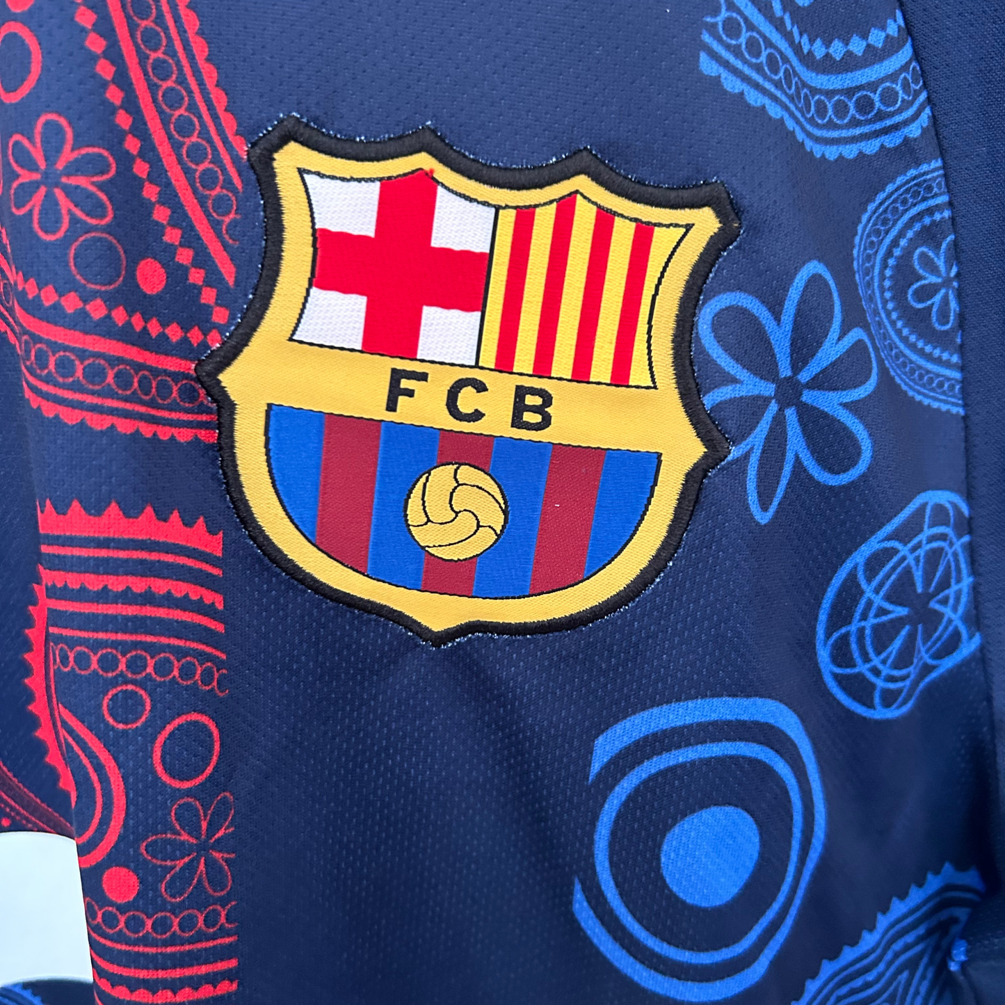 FC Barcelona Paisley Kit by ELVN featuring the team jersey with paisley patterns and club crest.