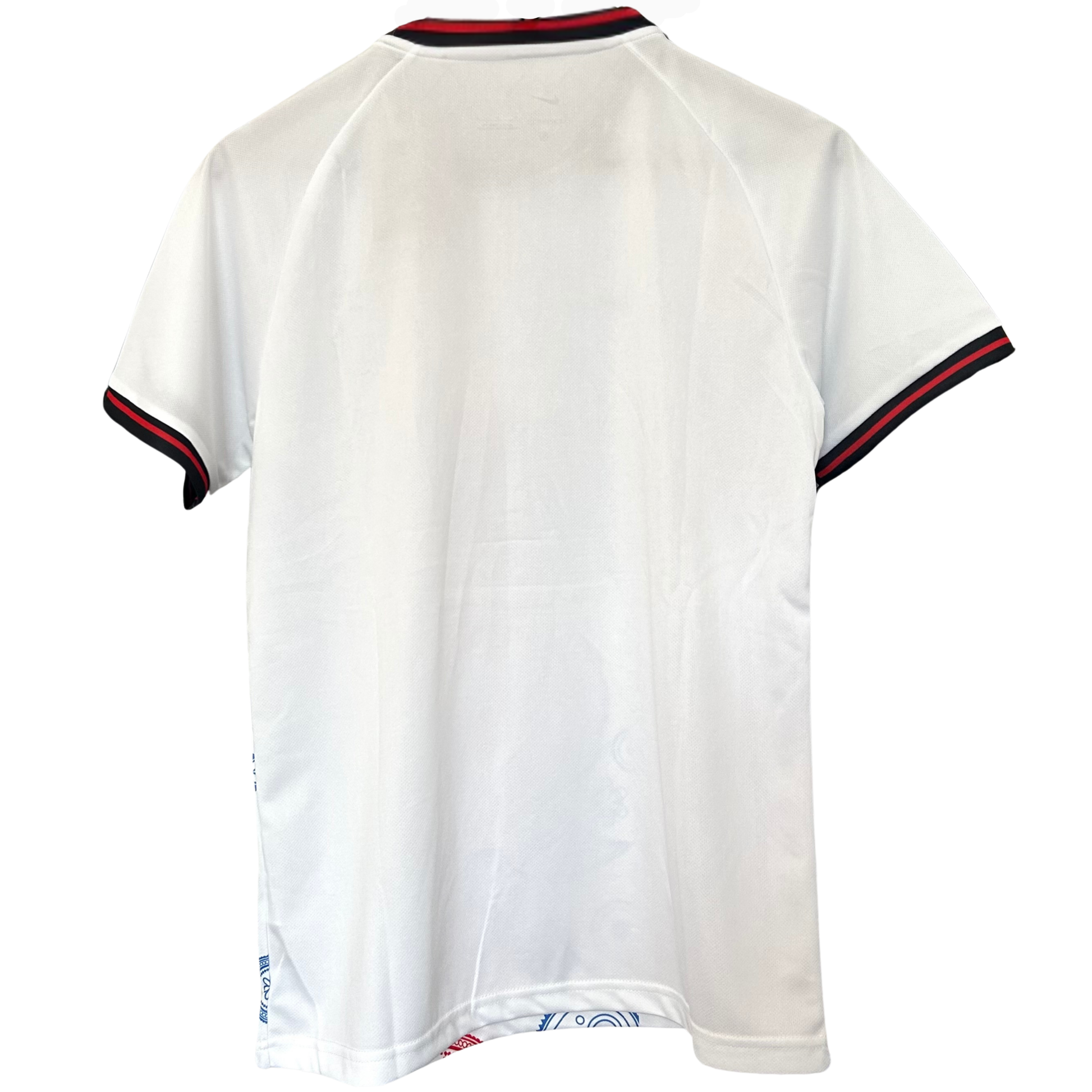 FC Barcelona paisley white kit by ELVN, featuring the team's jersey with paisley pattern and team crest on the front.