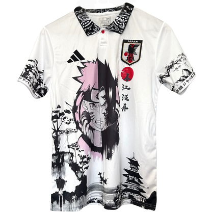 ELVN Japan x Naruto white kit featuring Naruto-themed clothing with bold designs and vibrant colors on a white background.