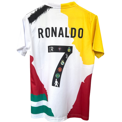 ELVN Ronaldo Career Kit with sports accessories and apparel for soccer enthusiasts, featuring Ronaldo branding and team colors.