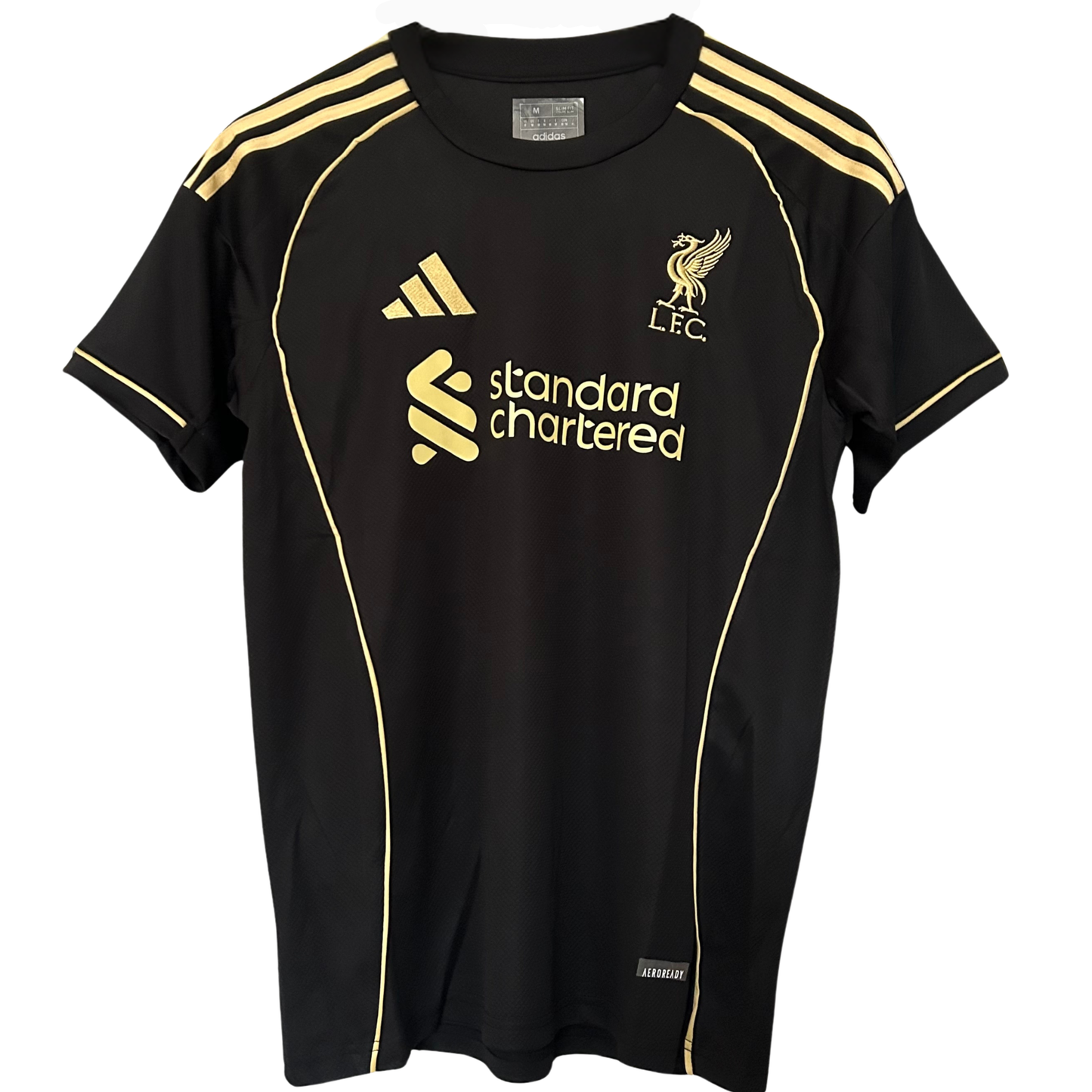 LIVERPOOL BLACK AND GOLD SHIRT 2025/26
