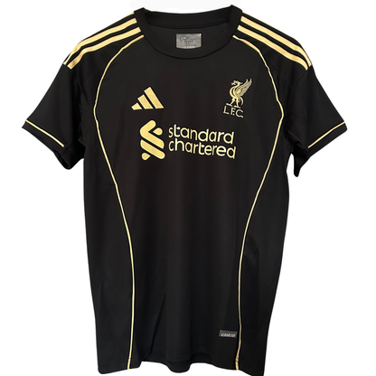 LIVERPOOL BLACK AND GOLD SHIRT 2025/26