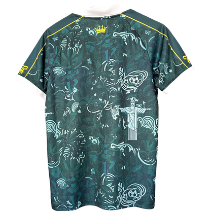 ELVN Brazil Heritage Kit featuring colorful traditional patterns and cultural symbols on fabric pieces and accessories.