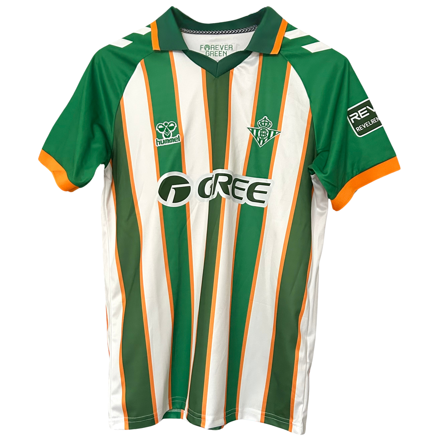 Real Betis Forever Green Kit by ELVN featuring green football jersey with team logo and sponsor details.