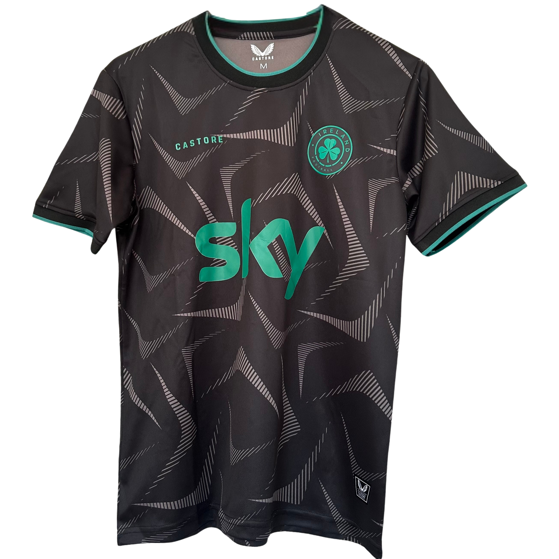 Ireland third kit 2026 by ELVN featuring green jersey with team logo and modern design elements, perfect for football fans.