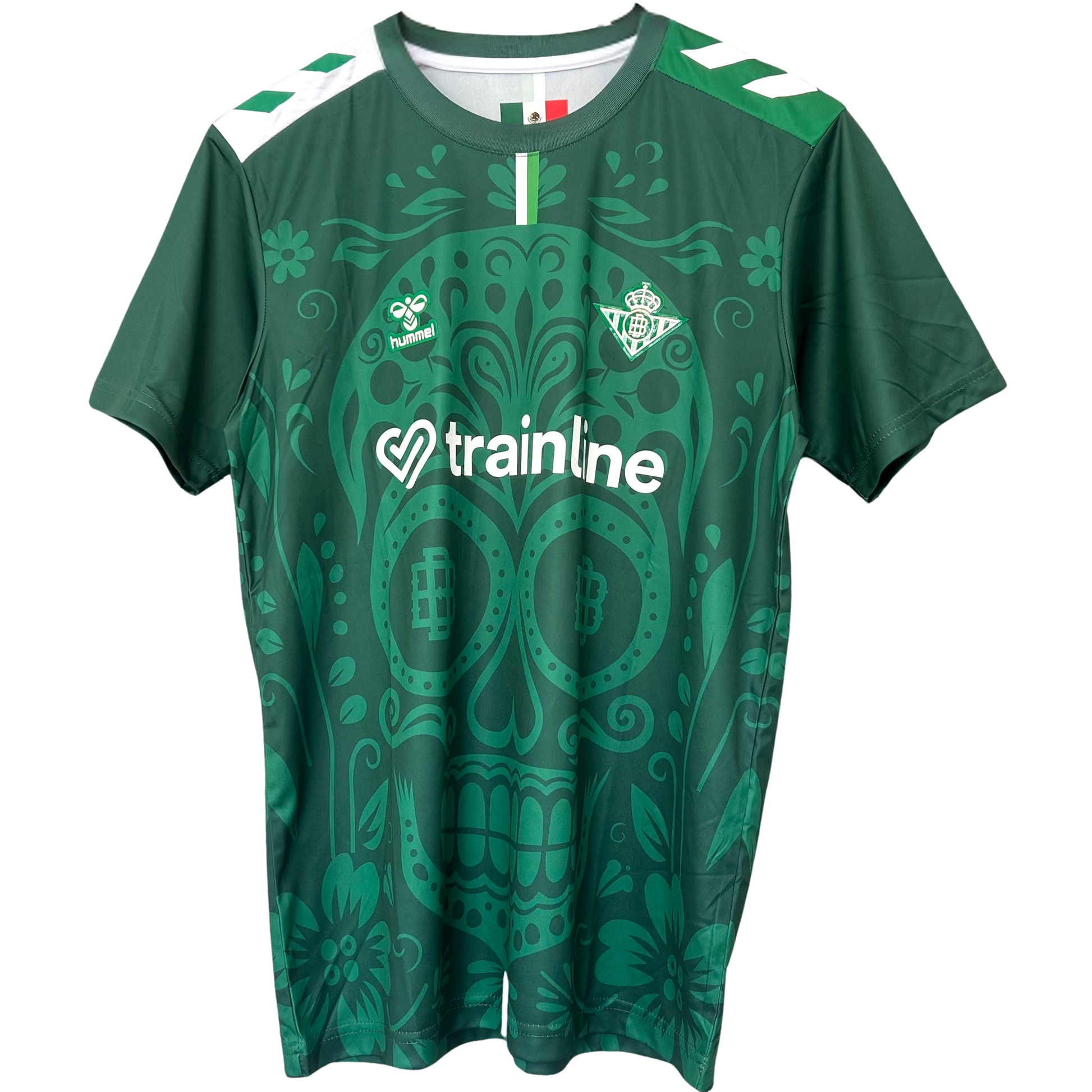 ELVN Real Betis Day of the Dead kit featuring vibrant team-themed face paint and accessories for celebration.