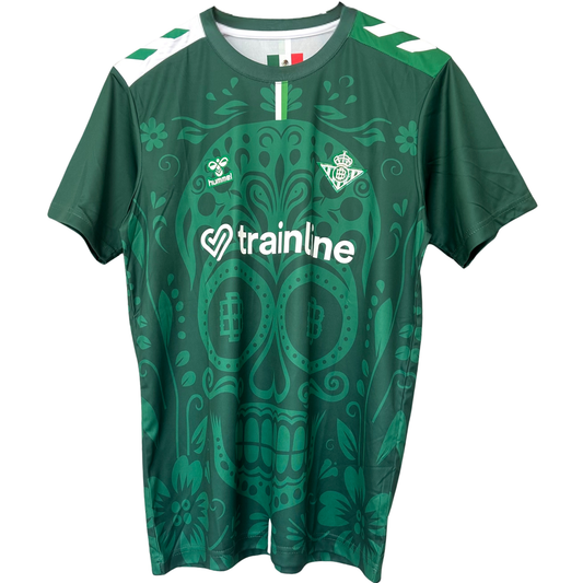 ELVN Real Betis Day of the Dead kit featuring vibrant team-themed face paint and accessories for celebration.
