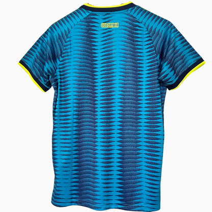 ELVN Colombia Away Kit 2026 soccer jersey with blue and yellow design, featuring team logo and modern athletic fit.