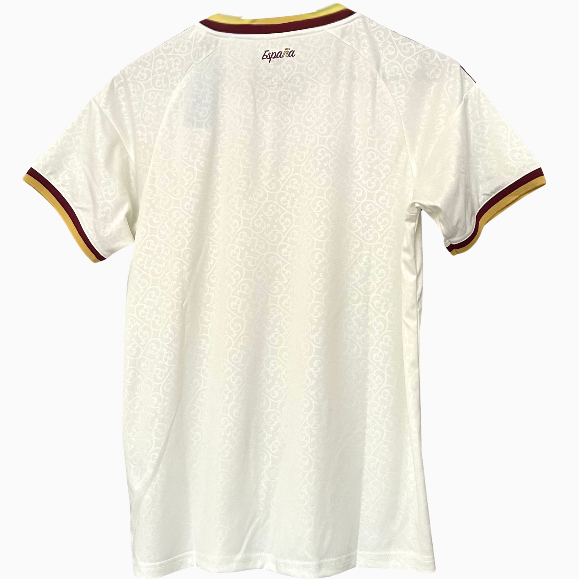 Elvn Spain Away Kit 2026 featuring team jersey with Spain national team logo and vibrant red and yellow design.