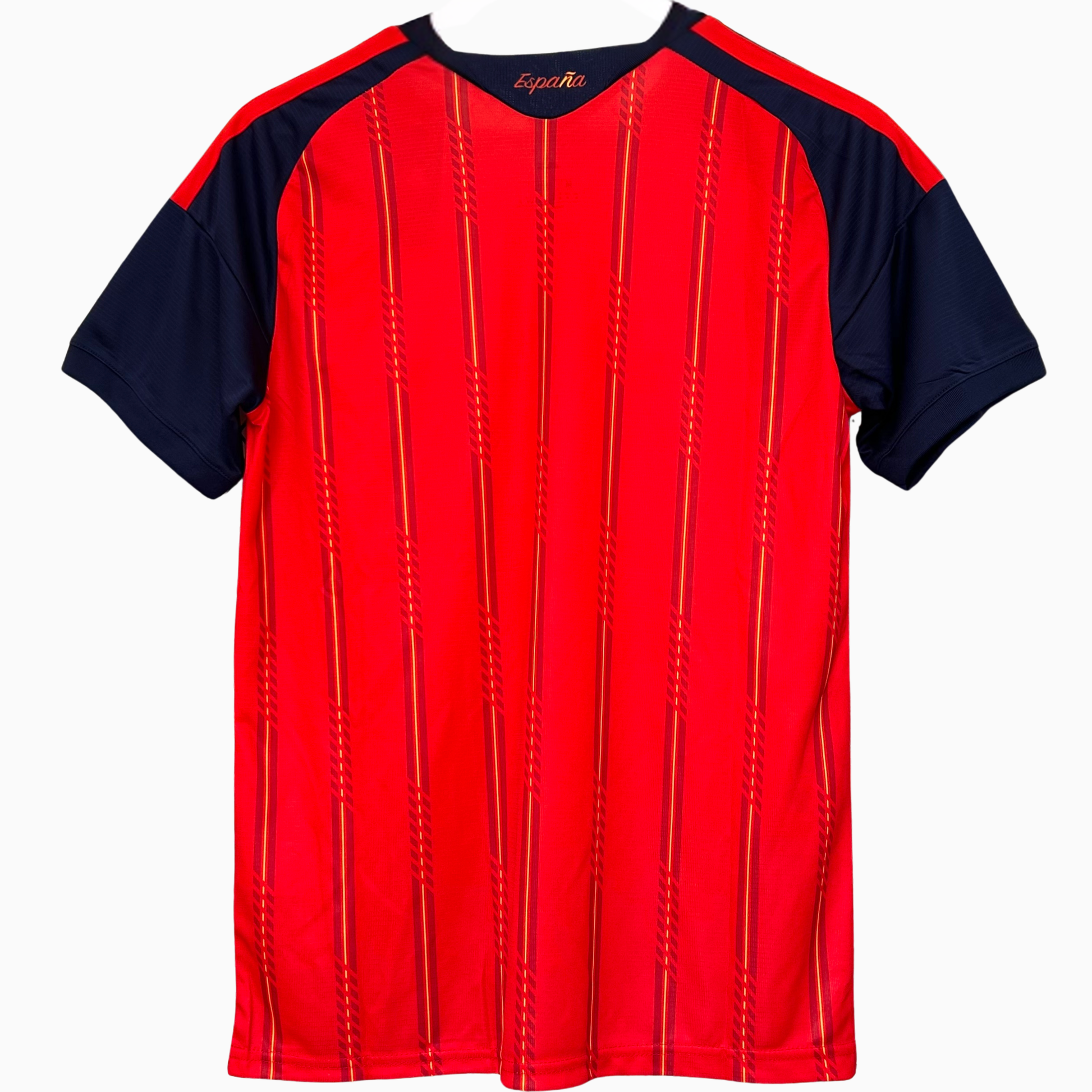 Spain home kit 2026 soccer jersey by ELVN, featuring team crest and traditional red and yellow design on the front.
