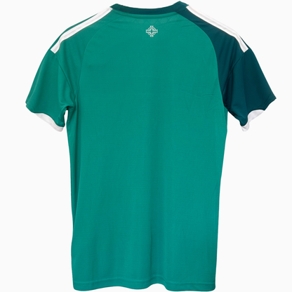 Northern Ireland home kit 2026 by ELVN, featuring the team’s jersey with green and white design and team crest.