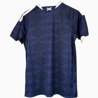 Scotland Home Kit 2026 by ELVN, featuring the team's official football jersey with blue and white design and team logo.