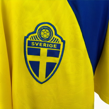 Sweden home football kit for 2026 by ELVN, featuring the team jersey with Swedish flag and team logo.