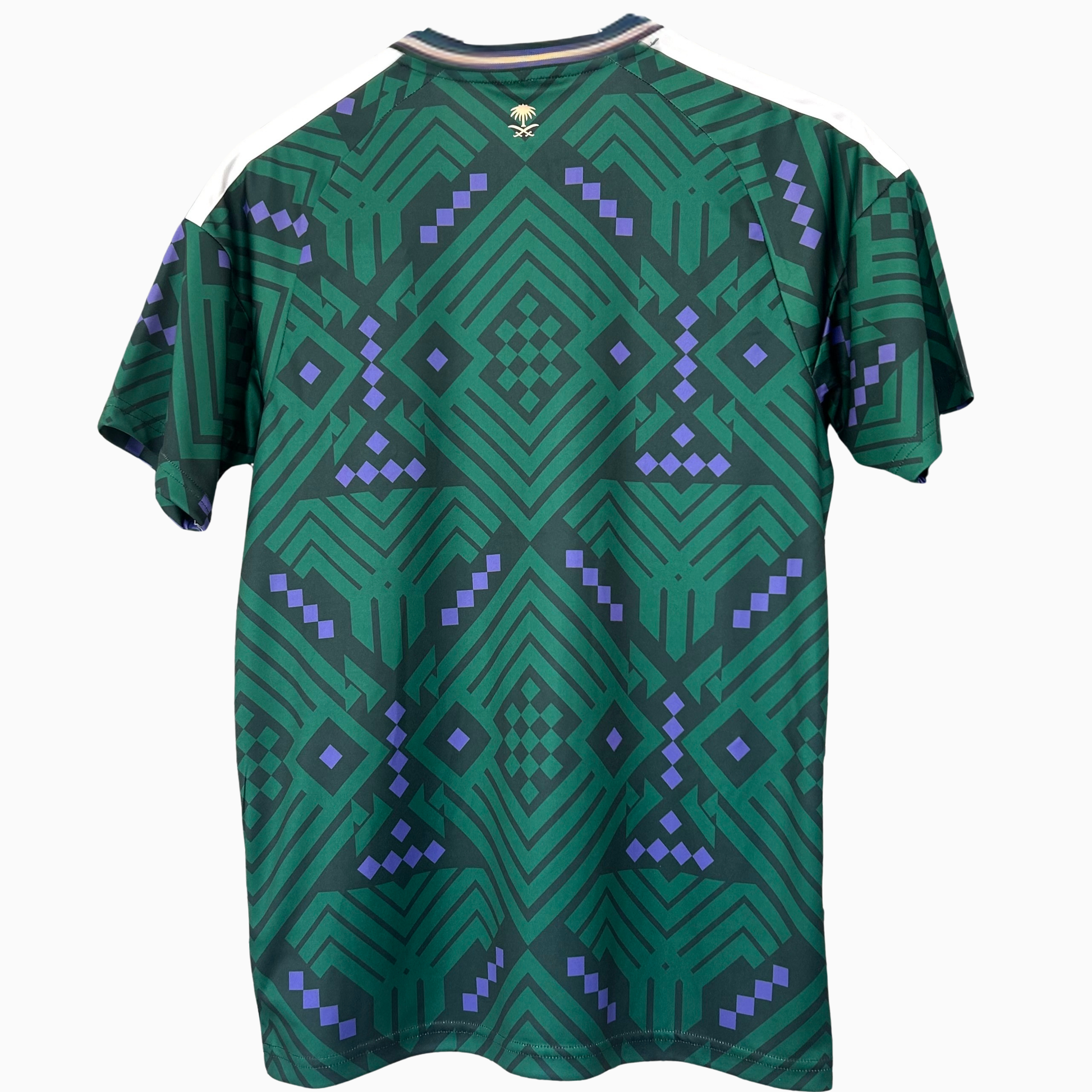 Saudi Arabia home kit 2026 by ELVN, featuring the official team jersey with green and white design and team logo.
