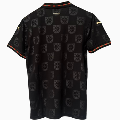 ELVN Portugal Black Panther Heritage Kit featuring a black sports jersey with team logo and vibrant design details.