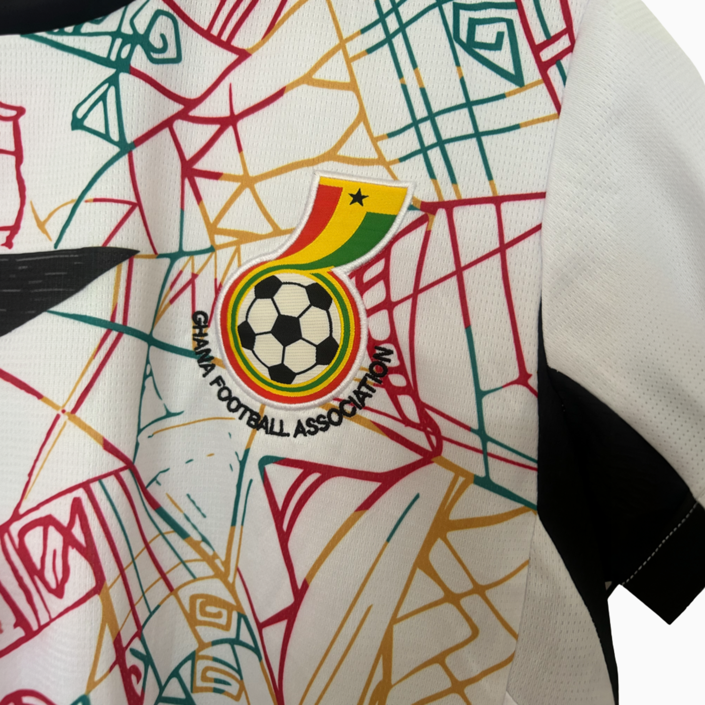 Ghana home kit 2026 by ELVN featuring a green jersey with gold accents and team logo, displayed on a plain background.