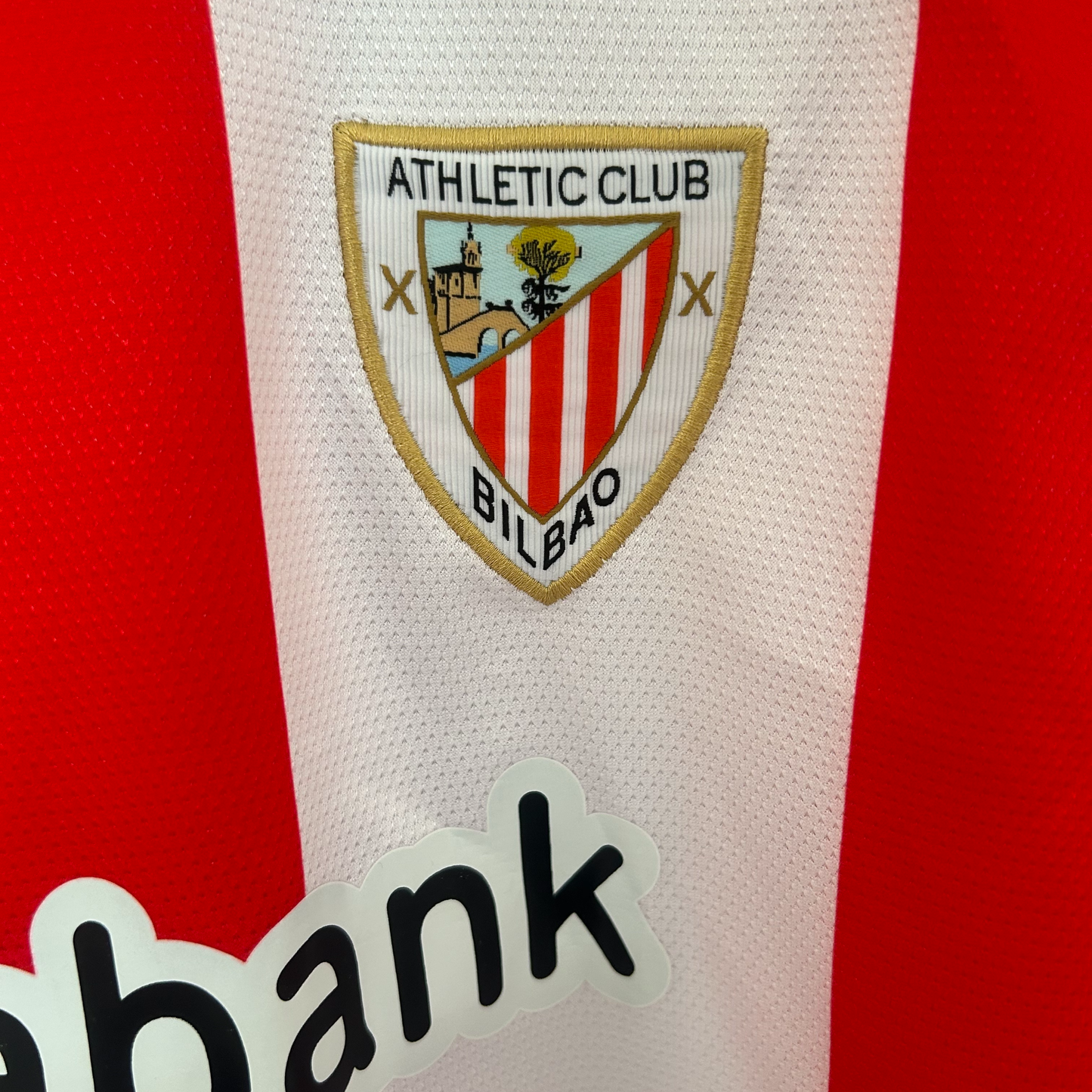 Elvn Athletic Bilbao home kit 2026/27 jersey with team logo, blue and white design, displayed on a hanger.