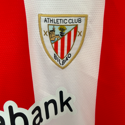 Elvn Athletic Bilbao home kit 2026/27 jersey with team logo, blue and white design, displayed on a hanger.